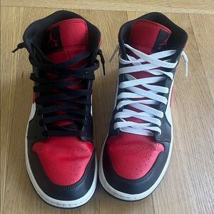Nike Air Jordan 1 Men’s Red and Black High-Tops